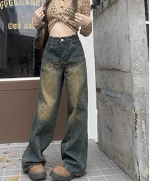 A‘gem 9 | A'GEM/9 × .kom 『インポートセレクト/インポートセレクト』 スタッズデニムパンツ(デニムパンツ)