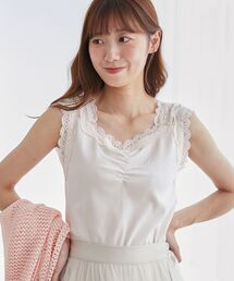 MAJESTIC LEGON | インナーを隠せるレースリブタンク(タンクトップ)