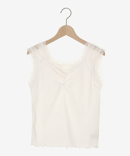 MAJESTIC LEGON（マジェスティックレゴン）の「インナーを隠せるレースリブタンク（タンクトップ・レディース・オフホワイト/チャコールグレー/アイボリー/ライトブルー・MEDIUM）」の15枚目の写真