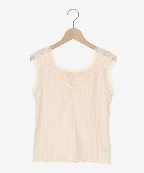 MAJESTIC LEGON（マジェスティックレゴン）の「インナーを隠せるレースリブタンク（タンクトップ・レディース・オフホワイト/チャコールグレー/アイボリー/ライトブルー・MEDIUM）」の16枚目の写真