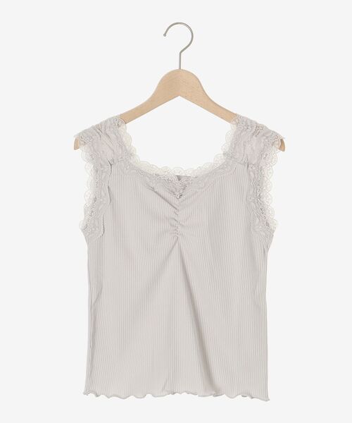 MAJESTIC LEGON（マジェスティックレゴン）の「インナーを隠せるレースリブタンク（タンクトップ・レディース・オフホワイト/チャコールグレー/アイボリー/ライトブルー・MEDIUM）」の17枚目の写真