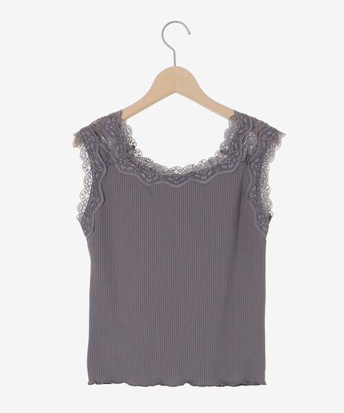 MAJESTIC LEGON（マジェスティックレゴン）の「インナーを隠せるレースリブタンク（タンクトップ・レディース・オフホワイト/チャコールグレー/アイボリー/ライトブルー・MEDIUM）」の19枚目の写真