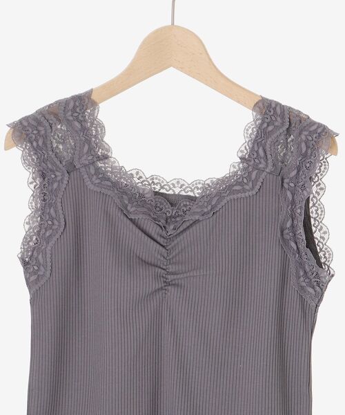 MAJESTIC LEGON（マジェスティックレゴン）の「インナーを隠せるレースリブタンク（タンクトップ・レディース・オフホワイト/チャコールグレー/アイボリー/ライトブルー・MEDIUM）」の20枚目の写真