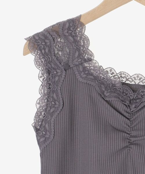 MAJESTIC LEGON（マジェスティックレゴン）の「インナーを隠せるレースリブタンク（タンクトップ・レディース・オフホワイト/チャコールグレー/アイボリー/ライトブルー・MEDIUM）」の21枚目の写真