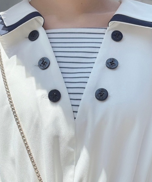 F i.n.t（フィント）の「ダブル釦ボーダーヨークマリンワンピース/fint（ワンピース・レディース・ホワイト×ネイビー/ネイビー×ホワイト・FREE）」の12枚目の写真