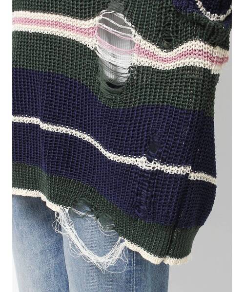 jouetie（ジュエティ）の「マルチスリーブクラッシュボーダーニット