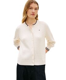 ケーブルクルーネックカーディガン