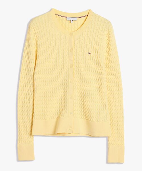 TOMMY HILFIGER(トミーヒルフィガー)の「ケーブルクルーネックカーディガン(ニット/セーター・レディース・ブラック/アイボリー/ネイビー/オレンジ/アイボリー系2/レッド/モスグリーン/ライトパープル/ホワイト/ネイビー系/アイボリー系3/イエロー系その他3/グレー・SMALL/X-SMALL/XX-SMALL/MEDIUM)」の11枚目の写真