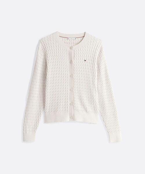 TOMMY HILFIGER(トミーヒルフィガー)の「ケーブルクルーネックカーディガン(ニット/セーター・レディース・ブラック/アイボリー/ネイビー/オレンジ/アイボリー系2/レッド/モスグリーン/ライトパープル/ホワイト/ネイビー系/アイボリー系3/イエロー系その他3/グレー・SMALL/X-SMALL/XX-SMALL/MEDIUM)」の22枚目の写真
