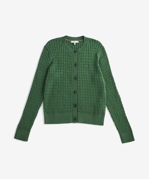 TOMMY HILFIGER(トミーヒルフィガー)の「ケーブルクルーネックカーディガン(ニット/セーター・レディース・ブラック/アイボリー/ネイビー/オレンジ/アイボリー系2/レッド/モスグリーン/ライトパープル/ホワイト/ネイビー系/アイボリー系3/イエロー系その他3/グレー・SMALL/X-SMALL/XX-SMALL/MEDIUM)」の20枚目の写真