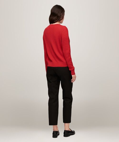 TOMMY HILFIGER(トミーヒルフィガー)の「ケーブルクルーネックカーディガン(ニット/セーター・レディース・ブラック/アイボリー/ネイビー/オレンジ/アイボリー系2/レッド/モスグリーン/ライトパープル/ホワイト/ネイビー系/アイボリー系3/イエロー系その他3/グレー・SMALL/X-SMALL/XX-SMALL/MEDIUM)」の18枚目の写真