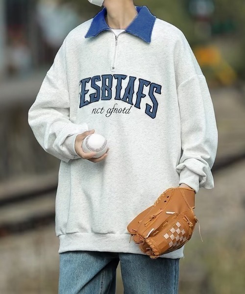 ROOPTOKYO（ループトウキョウ）の「カレッジロゴハーフジップスウェット（スウェット・メンズ・ブラック/ブラウン/アッシュ・L/XL/M）」の22枚目の写真