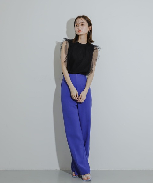 HEYUMM（ヘユム）の「チュールドッキングノースリーブトップ（その他トップス・レディース・オフホワイト/ブラック/ブラウン・ONE）」の19枚目の写真