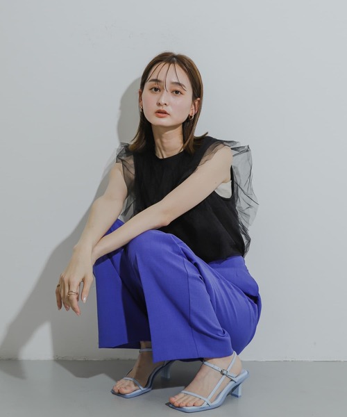 HEYUMM（ヘユム）の「チュールドッキングノースリーブトップ（その他トップス・レディース・オフホワイト/ブラック/ブラウン・ONE）」の21枚目の写真