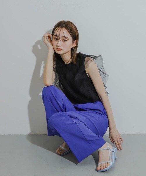 HEYUMM（ヘユム）の「チュールドッキングノースリーブトップ（その他トップス・レディース・オフホワイト/ブラック/ブラウン・ONE）」の22枚目の写真