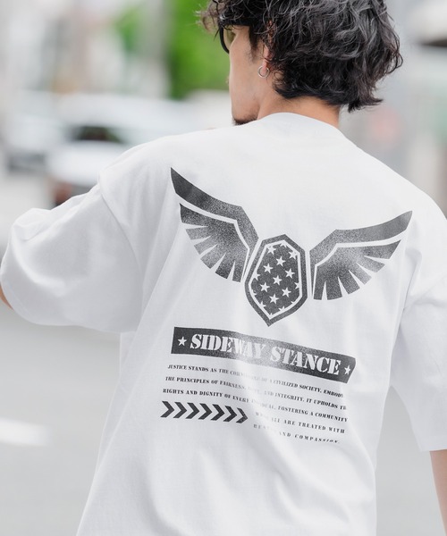 SIDEWAY STANCE（サイドウェイスタンス）の「【SIDEWAY STANCE】オリジナル ミリタリー プリント 半袖Tシャツ（Tシャツ/カットソー・メンズ・ホワイト系1/ブルー/ホワイト系/ブラック/カーキ系/ブラック系/グレー系1/ブラック系1/ホワイト・X-LARGE/LARGE/MEDIUM/SMALL）」の3枚目の写真