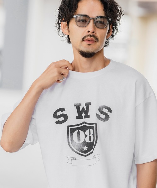 SIDEWAY STANCE（サイドウェイスタンス）の「【SIDEWAY STANCE】オリジナル ミリタリー プリント 半袖Tシャツ（Tシャツ/カットソー・メンズ・ホワイト系1/ブルー/ホワイト系/ブラック/カーキ系/ブラック系/グレー系1/ブラック系1/ホワイト・X-LARGE/LARGE/MEDIUM/SMALL）」の4枚目の写真