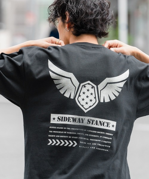 SIDEWAY STANCE（サイドウェイスタンス）の「【SIDEWAY STANCE】オリジナル ミリタリー プリント 半袖Tシャツ（Tシャツ/カットソー・メンズ・ホワイト系1/ブルー/ホワイト系/ブラック/カーキ系/ブラック系/グレー系1/ブラック系1/ホワイト・X-LARGE/LARGE/MEDIUM/SMALL）」の5枚目の写真