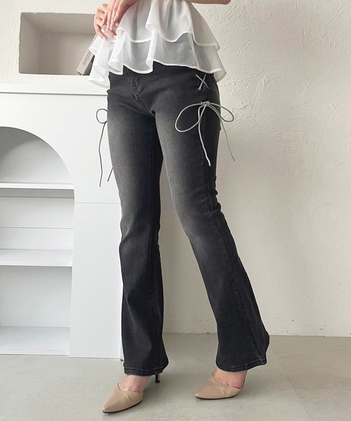 セール】サイドリボンレースアップデニム【ZOZOTOWN限定アイテム