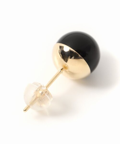 Lilas(リラ)の「オニキス8mmカップボールピアス K10(両耳)(ピアス(両耳用)・レディース・ゴールド・FREE)」の8枚目の写真