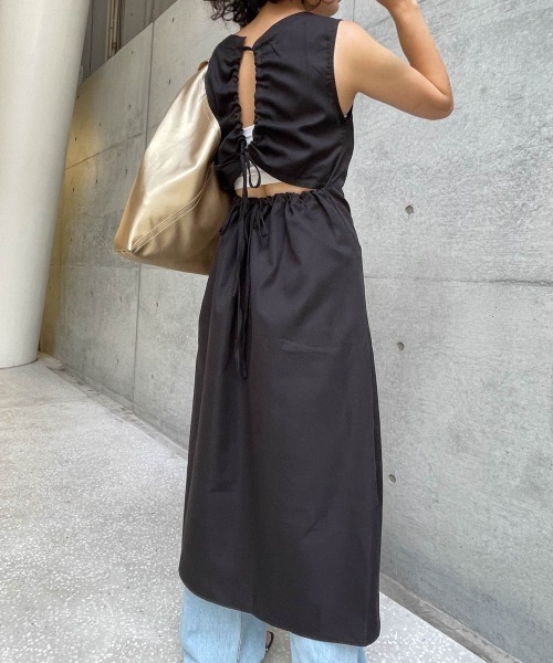 ketty cherie（ケティシェリー）の「バックリボンノースリーブワンピース≪洗濯機で洗える≫（ワンピース・レディース・ブラック・M）」の7枚目の写真