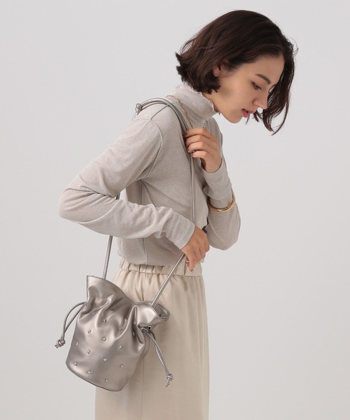 セール】[マグホック付き]スタッズ巾着ショルダー（ショルダー