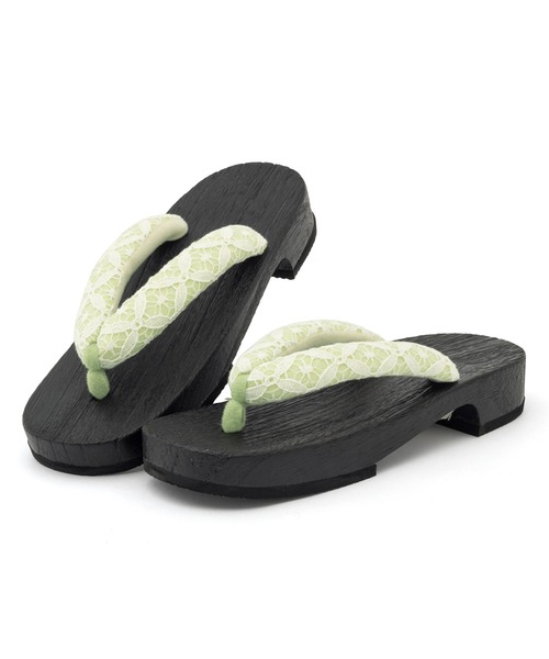 SOUBIEN（ソウビエン）の「下駄 レディース レース 浴衣向け 夏 桐下駄 右近型 和装小物（和装小物・レディース・グリーン系その他/ベージュ系その他/ホワイト系その他/グレー系その他/クリーム・FREE）」の16枚目の写真