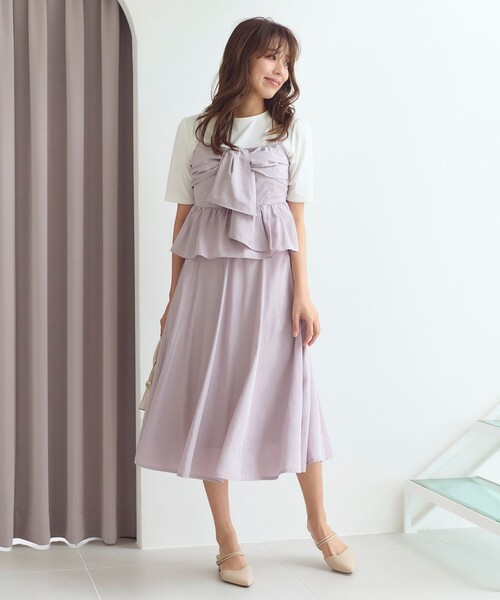 Feroux（フェルゥ）の「【セットアップ対応・洗える】タフタフレア スカート（スカート・レディース・ピンク系/ブルー系/ブラック系・1/2）」の15枚目の写真