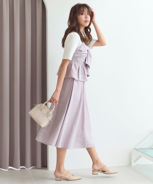 Feroux（フェルゥ）の「【セットアップ対応・洗える】タフタフレア スカート（スカート・レディース・ピンク系/ブルー系/ブラック系・1/2）」の16枚目の写真