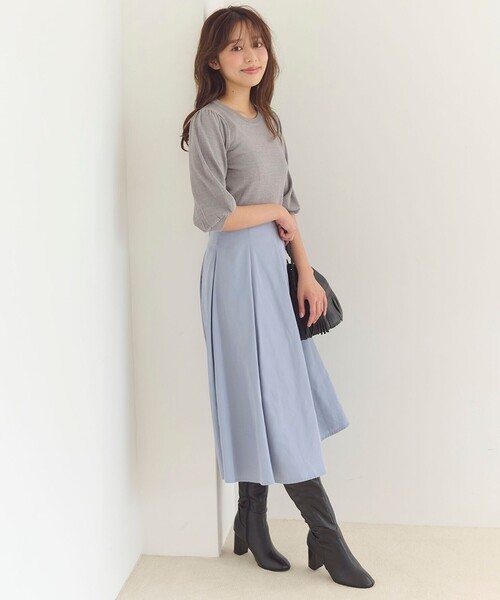 Feroux（フェルゥ）の「【セットアップ対応・洗える】タフタフレア スカート（スカート・レディース・ピンク系/ブルー系/ブラック系・1/2）」の21枚目の写真