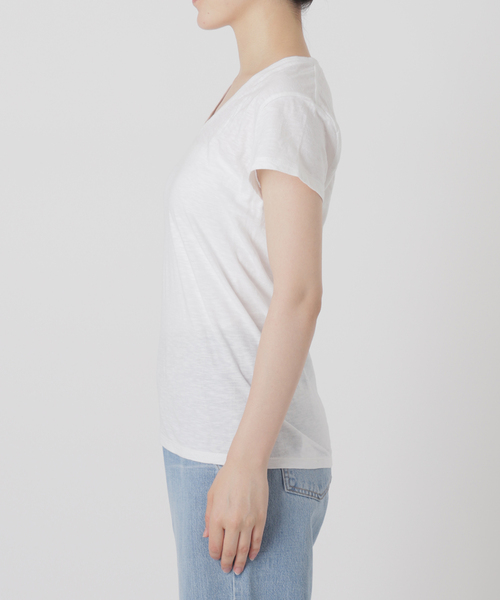 CALUX（キャラクス）の「【CALUX/キャラクス】Vネック Tシャツ（Tシャツ/カットソー・レディース・ブラウン系その他/ホワイト/ベージュ・FREE）」の19枚目の写真