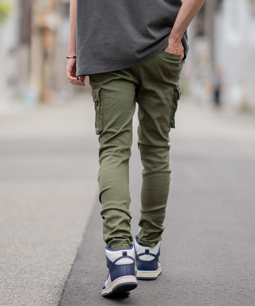 SIDEWAY STANCE（サイドウェイスタンス）の「【SIDEWAY STANCE】スリム テーパード カーゴパンツ（カーゴパンツ・メンズ・カーキ/ブラック・SMALL/MEDIUM/LARGE/X-LARGE）」の3枚目の写真