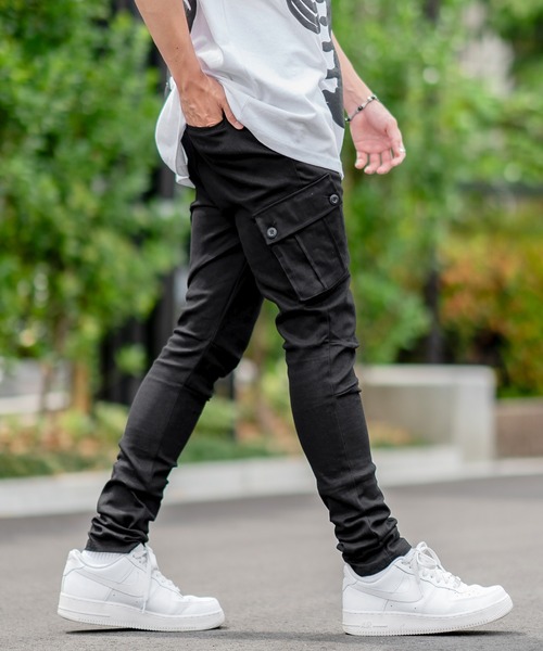 SIDEWAY STANCE（サイドウェイスタンス）の「【SIDEWAY STANCE】スリム テーパード カーゴパンツ（カーゴパンツ・メンズ・カーキ/ブラック・SMALL/MEDIUM/LARGE/X-LARGE）」の8枚目の写真