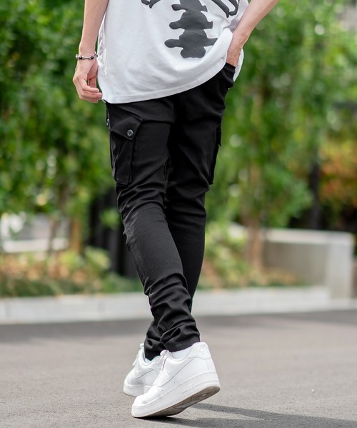 SIDEWAY STANCE（サイドウェイスタンス）の「【SIDEWAY STANCE】スリム テーパード カーゴパンツ（カーゴパンツ・メンズ・カーキ/ブラック・SMALL/MEDIUM/LARGE/X-LARGE）」の7枚目の写真