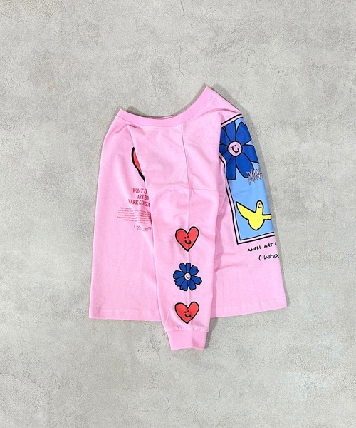 （What it isNt）ART BY MARKGONZALES（ワットイットイズント）の「（What it isNt）ART BY MARKGONZALES 別注ロンT（Tシャツ/カットソー・キッズ・ホワイト/ピンク/チャコール・100/130/120/110/90/80/150/140）」の7枚目の写真