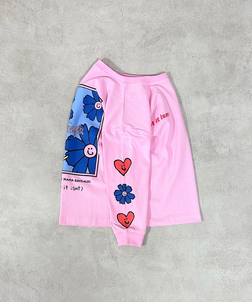 （What it isNt）ART BY MARKGONZALES（ワットイットイズント）の「（What it isNt）ART BY MARKGONZALES 別注ロンT（Tシャツ/カットソー・キッズ・ホワイト/ピンク/チャコール・100/130/120/110/90/80/150/140）」の6枚目の写真