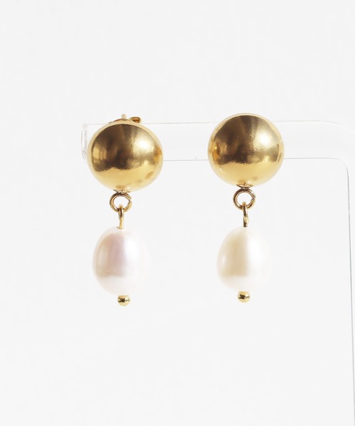 abaskdesign(アバスクデザイン)の「金属アレルギー対応 淡水パールピアス(ピアス(両耳用)・レディース・ゴールド・FREE)」の6枚目の写真