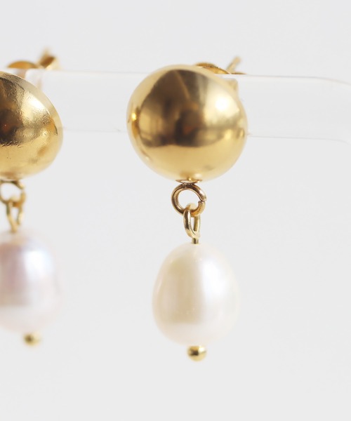 abaskdesign(アバスクデザイン)の「金属アレルギー対応 淡水パールピアス(ピアス(両耳用)・レディース・ゴールド・FREE)」の8枚目の写真