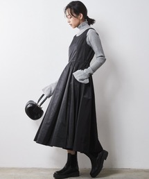 CHIC STYLE | 大きいサイズ ナイロンツイルノースリーブロングワンピース シックスタイル(ワンピース)