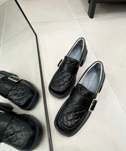 セール】キルティング×スタッズ厚底シューズ 41311（ローファー