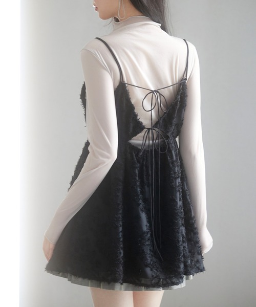 SAISON DE PAPILLON(セゾンドパピヨン)の「フラワーモチーフキャミトップス(キャミソール・レディース・グレー/ブラック・M/L)」の12枚目の写真