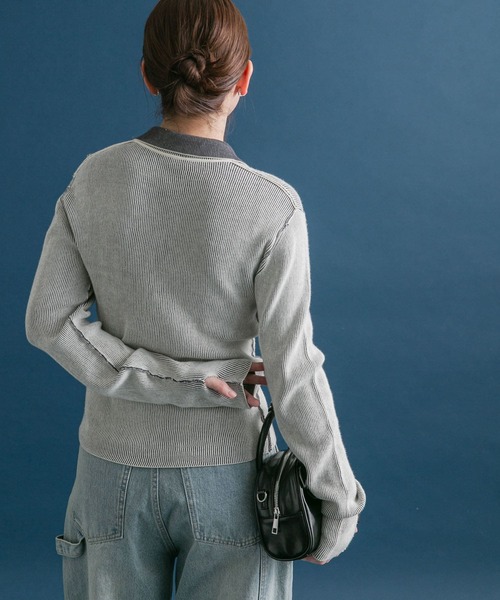 KBF（ケイビーエフ）の「バイカラーポロRIBニット（ニット/セーター・レディース・ブラウン系その他/ホワイト系その他/パープル系その他・ONE）」の14枚目の写真