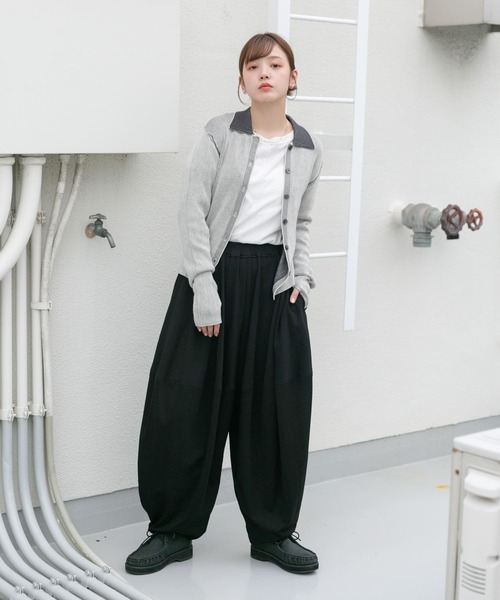 KBF（ケイビーエフ）の「バイカラーポロRIBニット（ニット/セーター・レディース・ブラウン系その他/ホワイト系その他/パープル系その他・ONE）」の22枚目の写真