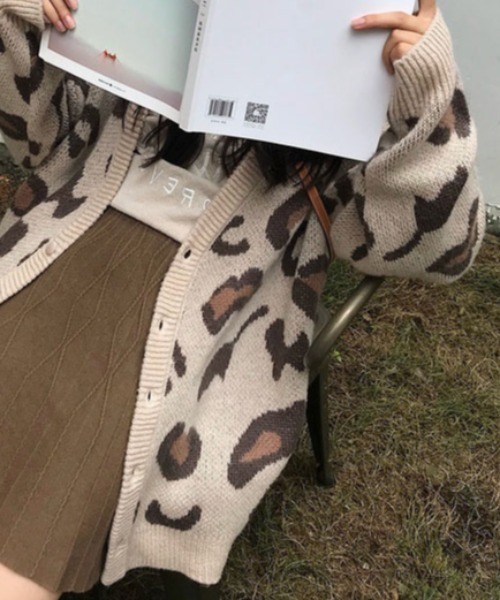 セール】ヒョウ柄 カーディガン（カーディガン/ボレロ）｜GEMEDA