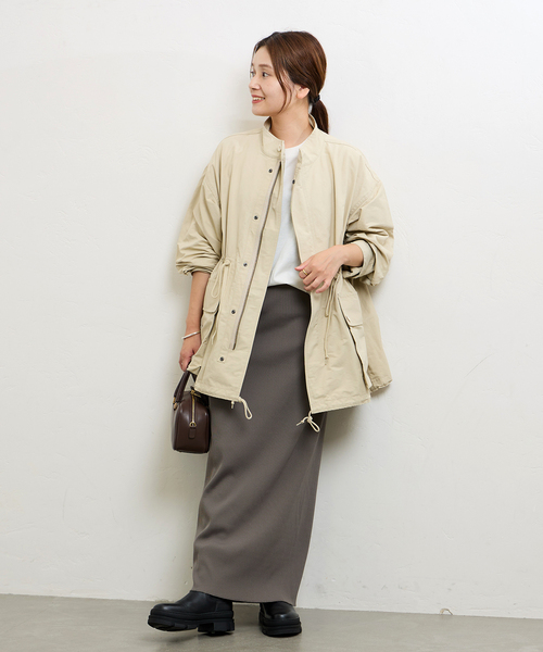 ARMY TWILL（アーミーツイル）の「【別注】【ARMY TWILL/アーミーツイル】2WAY Cotton Nylon Stand Coat（ミリタリージャケット・レディース・アイボリー/カーキ/ブラック・FREE）」の19枚目の写真