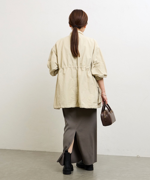 ARMY TWILL（アーミーツイル）の「【別注】【ARMY TWILL/アーミーツイル】2WAY Cotton Nylon Stand Coat（ミリタリージャケット・レディース・アイボリー/カーキ/ブラック・FREE）」の20枚目の写真