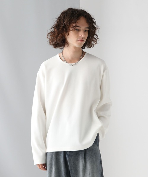 日本製】シアー切替パイピングカットソー(カットソー・Tシャツ