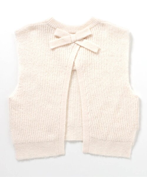 apres les cours(アプレレクール)の「後ろリボンショートニットベスト(ベスト・キッズ・チャコール/アイボリー・100/120/140)」の7枚目の写真