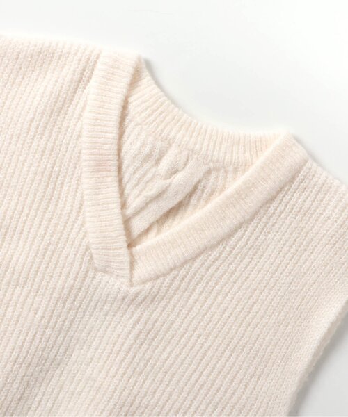 apres les cours(アプレレクール)の「後ろリボンショートニットベスト(ベスト・キッズ・チャコール/アイボリー・100/120/140)」の8枚目の写真