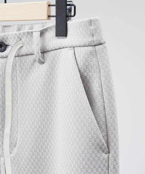 ABAHOUSE GRAY（アバハウスグレイ）の「【MASCHILE】セットアップ対応/チェック リンクス ニット パンツ（その他パンツ・メンズ・グレイッシュベージュ/ブラック/ネイビー・46/48/50）」の9枚目の写真
